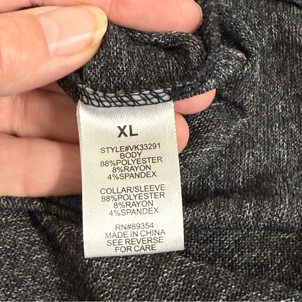 Adrienne Vittadini Gray Cowl Neck Sweater XL Cozy Knit Ribbed Sleeve Pullover - Picture 7 of 9